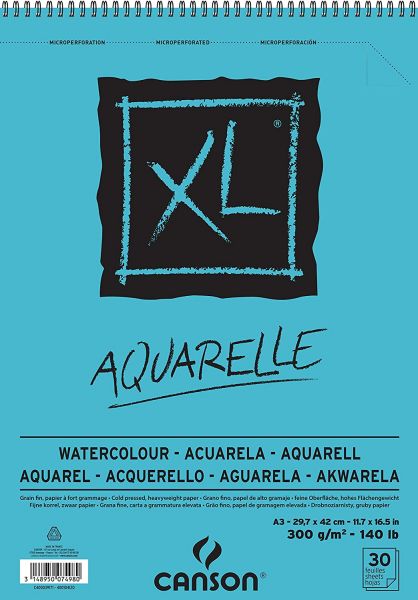 Bloc Papier Aquarelle Canson XL Aquarelle - A3 - 30 feuilles