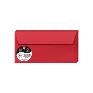 20 Enveloppes Pollen Clairefontaine - 110x220 mm - rouge groseille