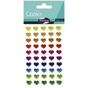 Stickers Cooky Maildor - coeurs multicolores