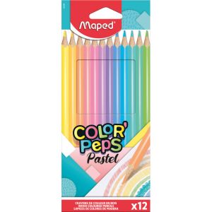 Boîte de 12 Crayons de Couleur Pastel Maped Color Pep's