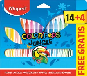 18 Feutres Maped color pep's jungle