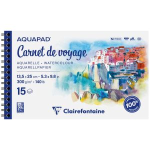 Carnet de Voyage Aquarelle Clairefontaine Aquapad - 13,5x25 cm - 300g
