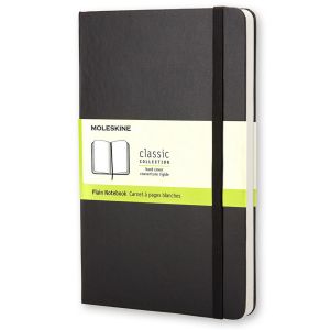 Carnet Moleskine Rigide - 9x14 cm - Pages blanches - Noir