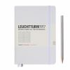 Carnet Leuchtturm rigide - 14,5x21cm - Blanc - Quadrillé