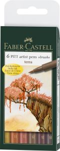 6 Feutres Faber-Castell Pitt Artist Pen - tons terre