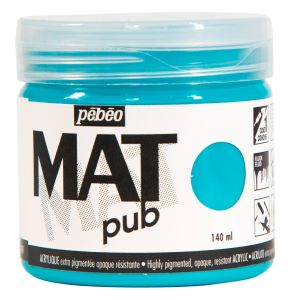 Peinture Acrylique Mat Pub Pébéo - 140 ml - Bleu turquoise