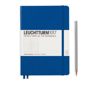 Carnet Leuchtturm rigide - 14,5x21cm - Bleu Roi - Pointillés