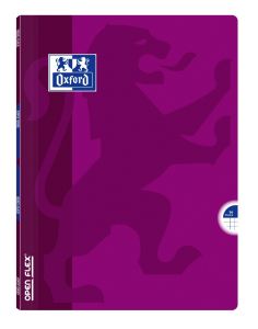 Cahier Oxford open flex - 24x32 cm - 96 pages - petits carreaux - fuchsia