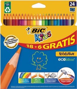 Étui de 24 Crayons de Couleur Bic kids evolution
