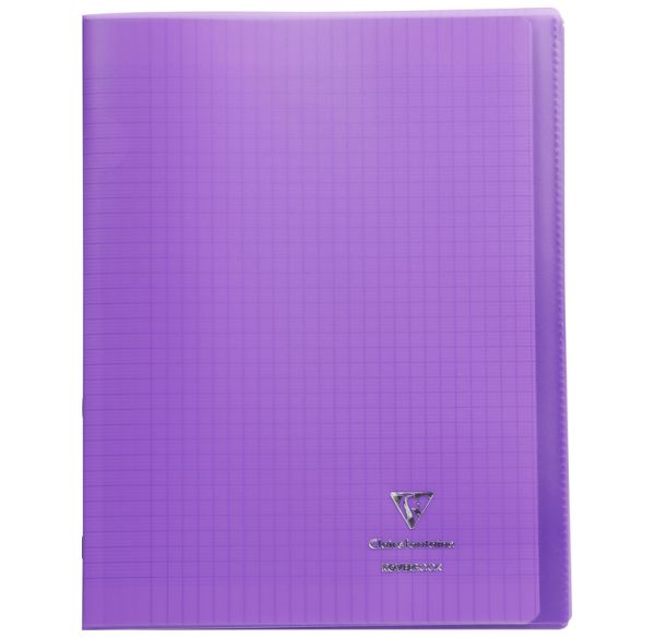 CLAIREFONTAINE - Cahier piqûre KOVERBOOK - 17 x 22 - 96 pages Seyès -  Couverture Polypro translucide - Couleur rose