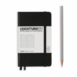 Carnet Leuchtturm rigide - 9x15cm - Noir - Ligné