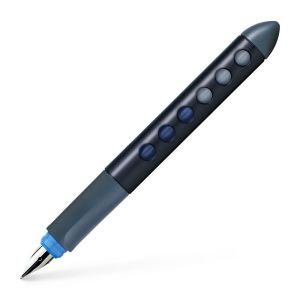 Stylo-plume éducatif Scribolino Faber-Castell - plume pour gaucher - noir-bleu