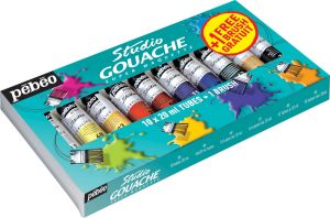 Coffret de Gouache fine Pébéo Studio - 10x20ml (pinceau inclus)