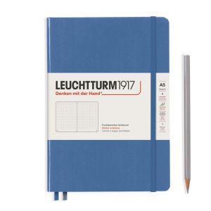 Carnet Leuchtturm rigide - 14,5x21cm - Denim - Pointillés