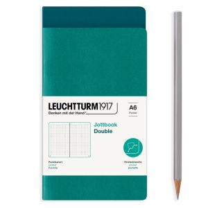 2 Carnets Jottbook Leuchtturm - 9x15 cm - Pacific Green et Emeraude - pointillé