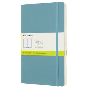 Carnet Moleskine Souple - 13x21 cm - Pages blanches - Bleu récif