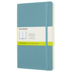 Carnet Moleskine Souple - 13x21 cm - Pages blanches - Bleu récif