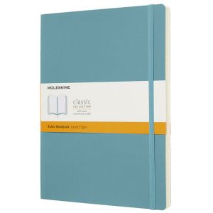 Carnet Moleskine Souple - 19x25 cm - ligné - Bleu récif