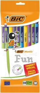 Lot de 10 Porte-mines Bic matic - 0,7mm - HB - couleurs fun