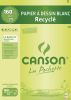 Pochette Papier Canson - Dessin blanc - 8 feuilles - A3 - recyclé 160g