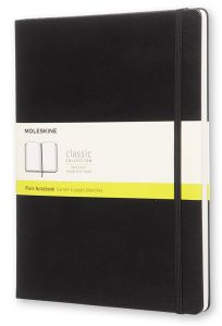 Carnet Moleskine Rigide - 19x25 cm - Pages blanches - Noir