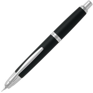 Stylo-Plume Pilot Capless attributs rhodiés - noir mat - plume moyenne