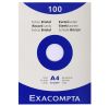 tui de 100 Fiches Bristol A4 Exacompta - blanc uni
