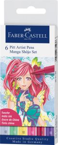 6 Feutres Faber-Castell Pitt Artist Pen - Set Manga Shôjo