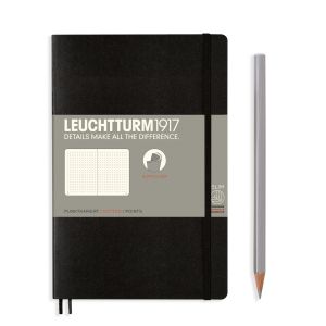 Carnet Leuchtturm souple - 12,5x19cm - Noir - Pointillés 