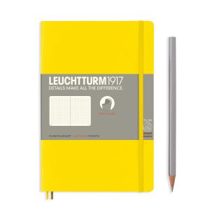 Carnet Leuchtturm souple - 12,5x19cm - Citron - Pointillés