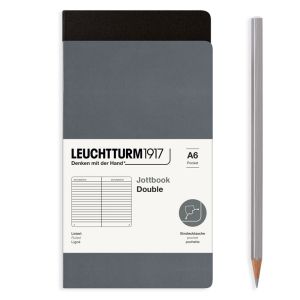 2 Carnets Jottbook Leuchtturm - 9x15 cm - Noir et Anthracite - ligné