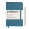 Carnet Leuchtturm rigide - 14,5x21cm - Stone blue - ligné