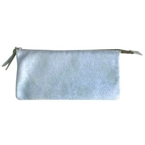 Pochette Plume daim irisé - bleu