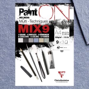 Bloc Papier Paint'ON MIX9 Clairefontaine - A4 - 250g