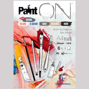 Bloc paint'ON Clairefontaine - 24 feuilles - A4 -  250g