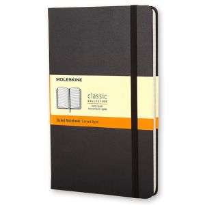 Carnet Moleskine Rigide - 9x14 cm - ligné - Noir