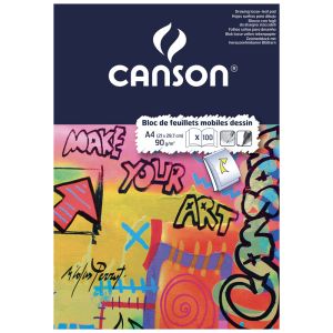 Bloc de Feuilles de Dessin Canson Perforées - A4 - 100 feuilles - 90g