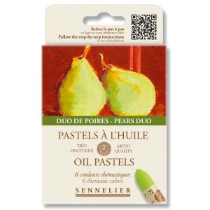 6 Pastels à l'Huile Sennelier - Poires