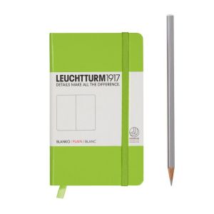 Carnet Leuchtturm rigide - 9x15cm - Citron vert - Pages blanches