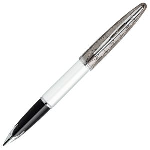 Stylo-Plume Waterman Carène - blanc laqué - Plume moyenne