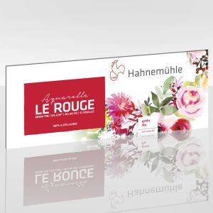 Bloc Papier Aquarelle Hahnemühle Le Rouge - 325g - grain fin - 20x50cm