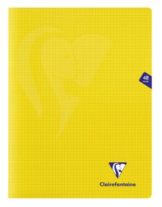 Cahier Clairefontaine Mimesys - 24x32 cm - 48 pages - petits carreaux - jaune
