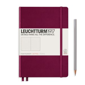 Carnet Leuchtturm rigide - 14,5x21cm - Port Red - Pointillés