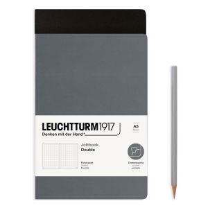 2 Carnets Jottbook Leuchtturm - 14,5x21 cm - Noir et Anthracite - pointillé