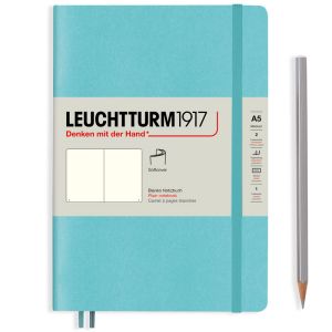 Carnet Leuchtturm souple - 14,5X21 cm - Aquamarine - Pages blanches