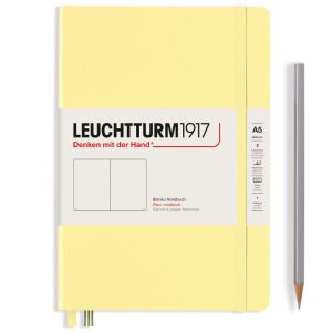 Carnet Leuchtturm rigide - 14,5x21cm - vanille - pages blanches