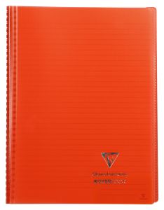 Cahier Clairefontaine Koverbook - A4 - 160 pages - ligné + marge - rouge