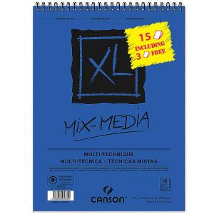 Bloc Papier Mix-Media XL Canson - A5 - 15 feuilles (3 gratuites) - 300g/m²