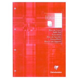 Bloc-Notes Clairefontaine - A4 - 200 pages perforées - ligné + marge