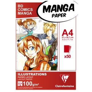 Bloc Papier Manga Layout Clairefontaine - 50 feuilles - 100g - A4